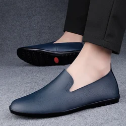 Genuine Leather Men Shoes Casual Formal Mens Loafers Moccasins Italian Summer Breathable Slip on Male Boat Shoes Over Size 50 51