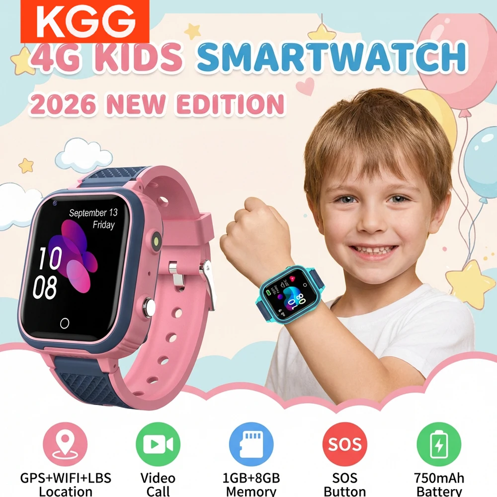 

Детские смарт-часы 4G с GPS-трекером и видеозвонками, водонепроницаемые IP67, Wi-Fi, удаленный мониторинг, шагомер для безопасности и связи ребенка