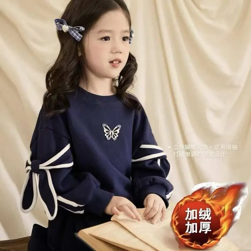 

2025 New Autumn Winter Girls Sweatshirt Fashion Cute Casual Top Blouse Kids Outerwear Warm Clothing for Daily Wear School