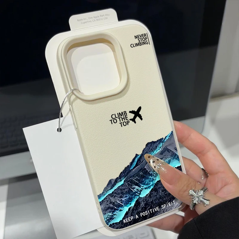 For iPhone 16e 16 15 14 13 12 Pro Max 11 Case Airplane Snow Mountain Silicone Phone Cover For iPhone 16 15 Plus 13 12 Pro Funda