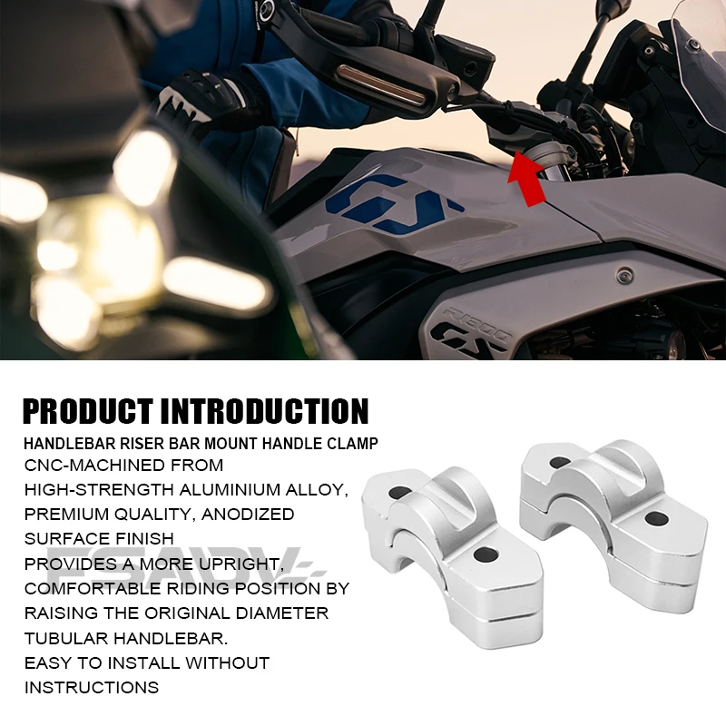 Abrazadera elevadora de manillar para BMW R1300GS, Kit elevador aumentado de 15mm/30mm, accesorios para motocicleta R1300 GS R 1300GS ADV Adventure