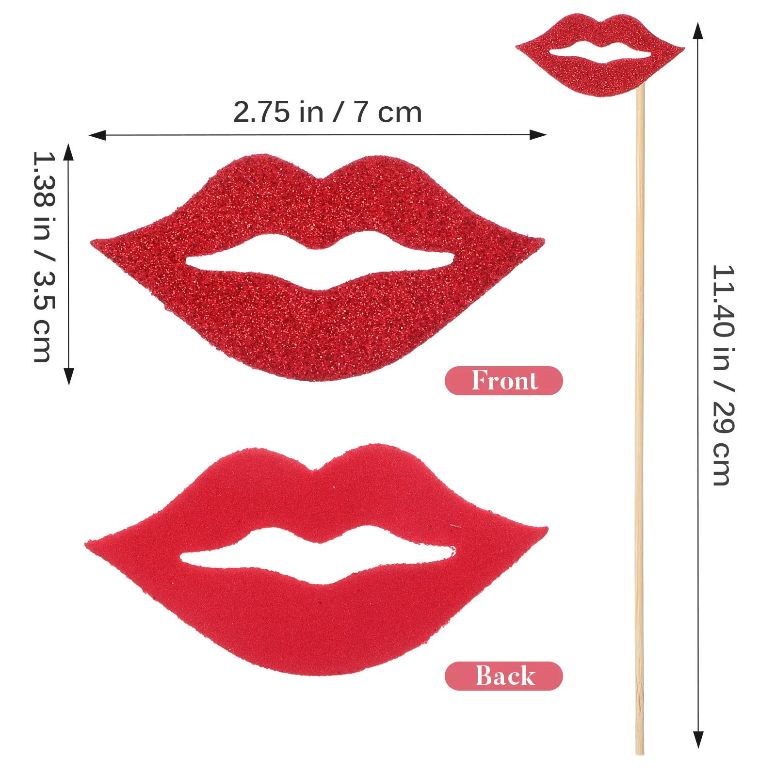 20 قطعة كابينة تصوير الشفاه الدعائم قابلة لإعادة الاستخدام حفلة Selfie التصوير ديكور عيد الحب الزفاف عيد ميلاد الفم العصي بريق الدعائم #5