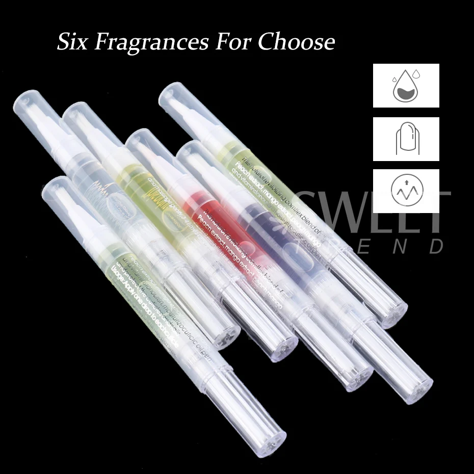 2/6 geschmack Nagel Ernährung Öl Stift Verhindern Niednagel Nagel Behandlung Nagelhaut Öl Obst Duft Nähren Haut Weichmacher finger Pflege Werkzeug