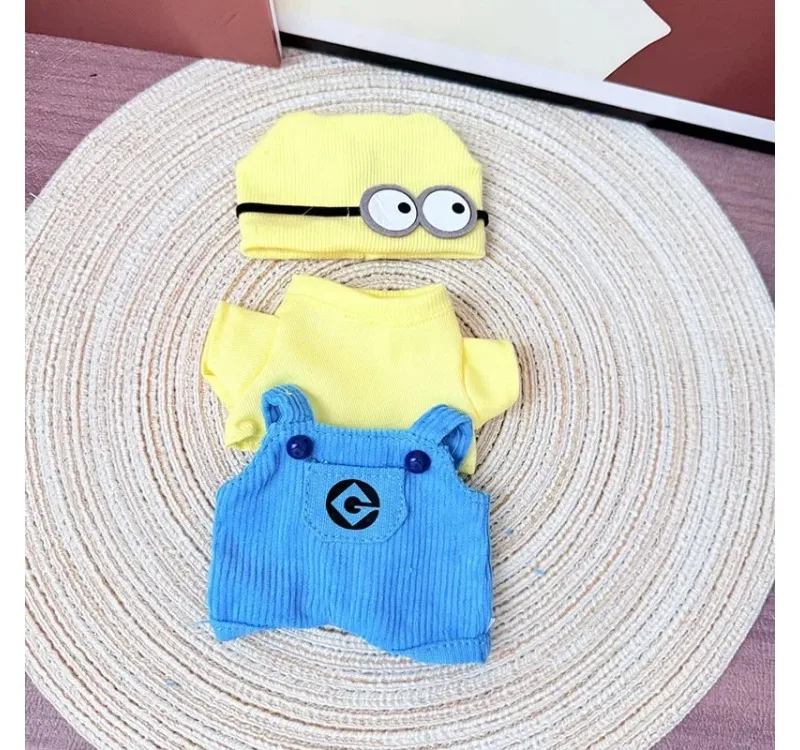 ラビュブ服ミニオンオーバーオールスーツかわいい接着剤15-17cm人形ニット帽子キャンバスシューズDIY服アクセサリーギフト