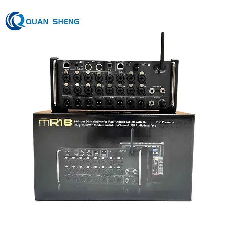 

Профессиональный цифровой микшер MR18 с беспроводным управлением, 18 входных каналов для звуковых систем событий