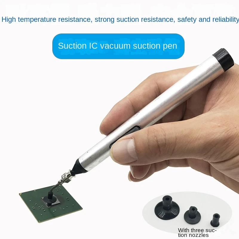 IC SMD Vacuum Sucking Suction Pen Remover Sucker Pump IC SMD Tweezer Pick Up Tool Solder Desoldering with 3 Suction Headers