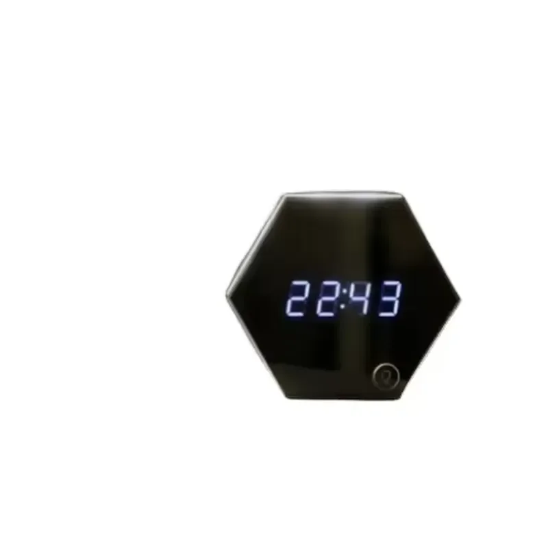 Hexagonal Digital Alarm Clock 4 in 1 Multifunctional LED Night Light Thermometer Electronic Desktop Table Clock for Travel
