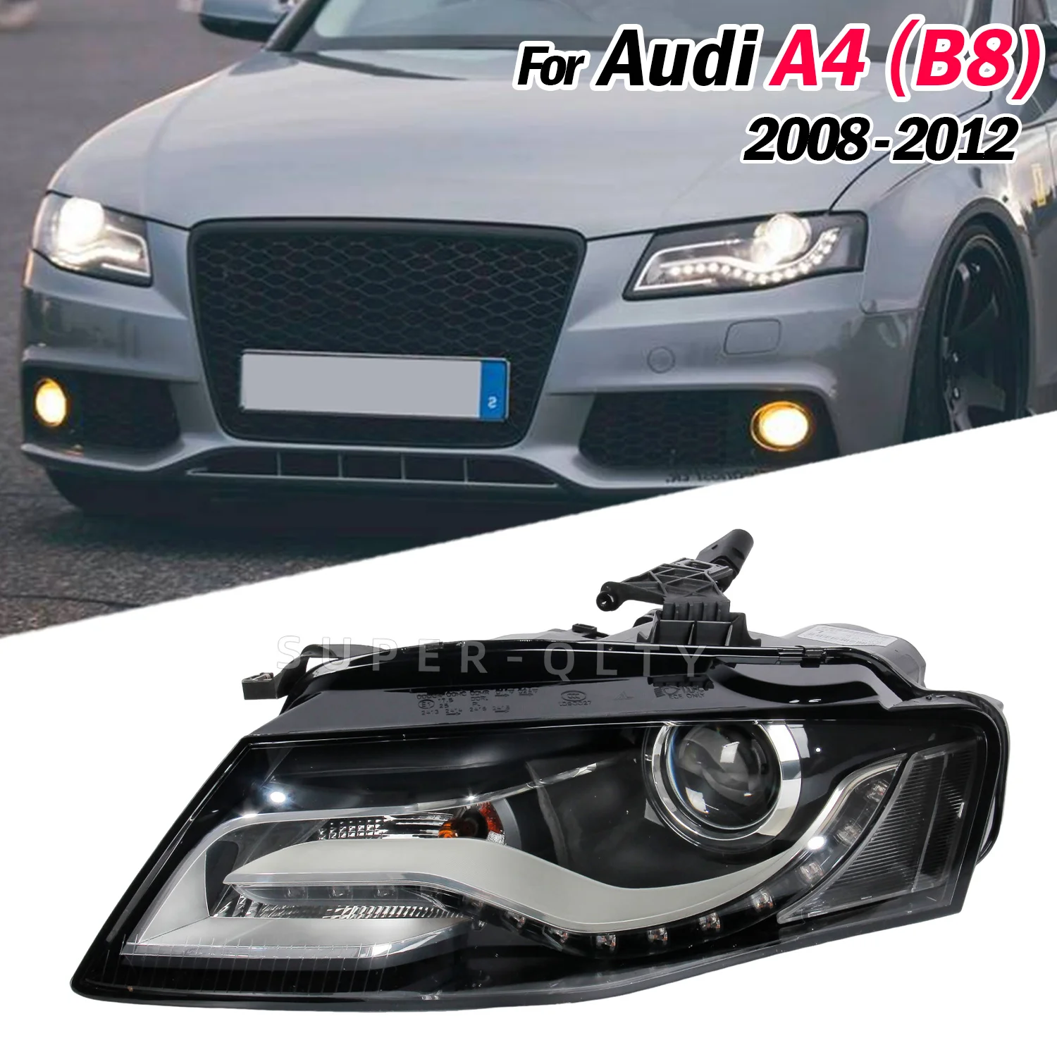 

Фары для Audi A4 2008-2012 (B8) Обновление светодиодных фар Plug and Play в сборе, 2 шт.