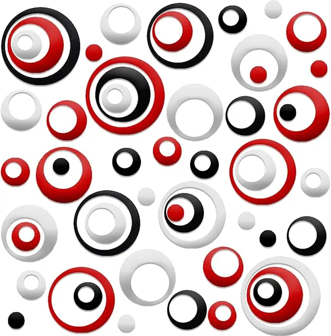 72 PCS Acrylic Circle Mirror Wall Stickers Removable Round Dots Mirror Wall Decals DIY Decals Modern Art Mural for Home