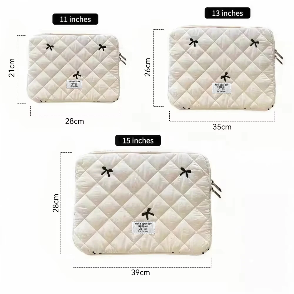 New Bowknot Fluffy Laptop Bag 11/13/15In Shockproof Tablet Sleeve Case Printing Computer Cover Bag for iPad Tablet Protection image 6