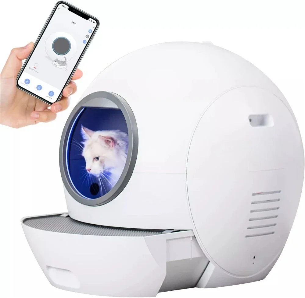 2022 Automatic Cat Toilet Self Cleaning Cats Sandbox Smart Litter Box Closed Tray Toilet Rotary Training Detachable Bedpan