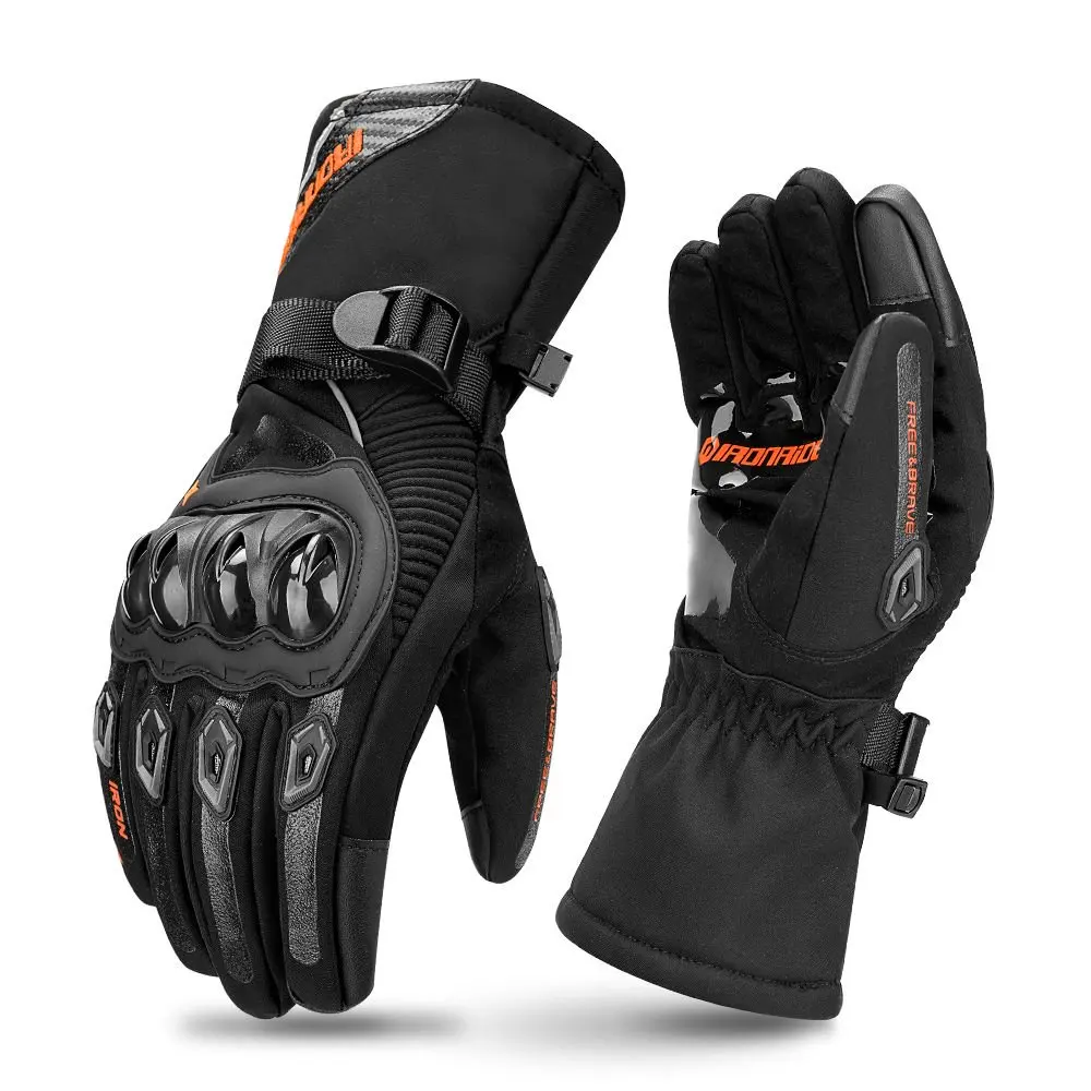 

Зимние мужские мотоциклетные перчатки с сенсорным экраном, светоотражающие перчатки для бездорожья, мотоциклетные перчатки с полным пальцем, ветрозащитные теплые перчатки для верховой езды