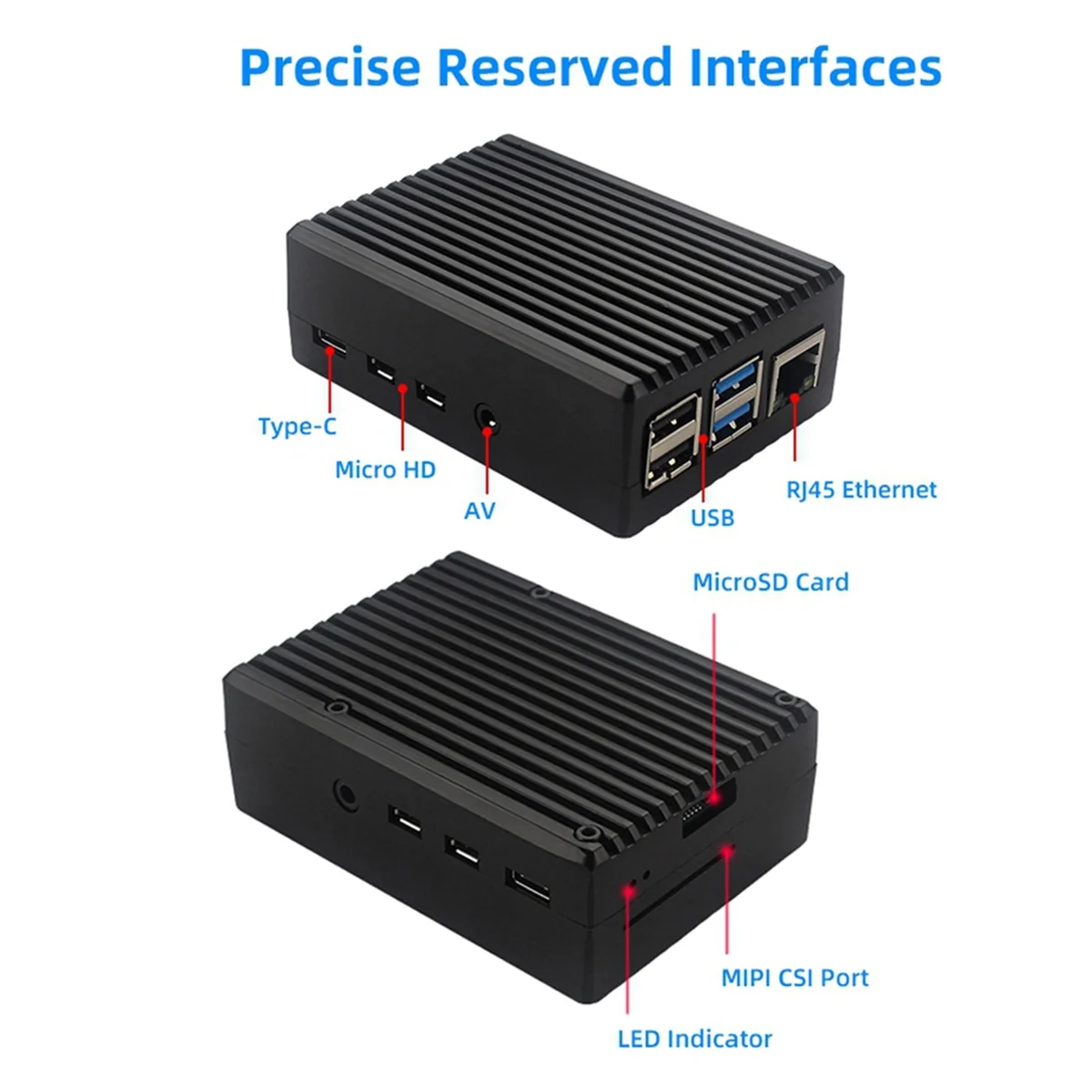 

TYMQ Aluminum Alloy Case for Raspberry Pi 4 Metal Shell Passive Cooling Enlosure Case for Raspberry Pi 4 Model B Black