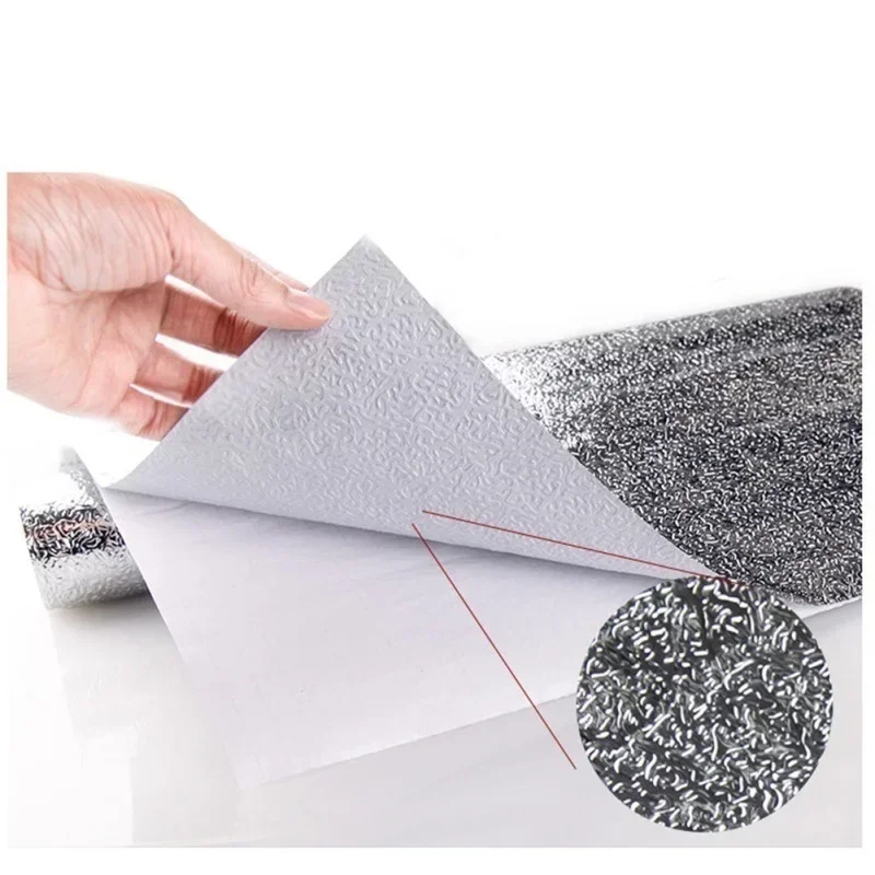 ورق لاصق ذاتي مقاوم لزيت المطبخ مضاد للقاذورات وخزانة مقاومة لدرجات الحرارة العالية ورق ألومنيوم مقاوم للماء