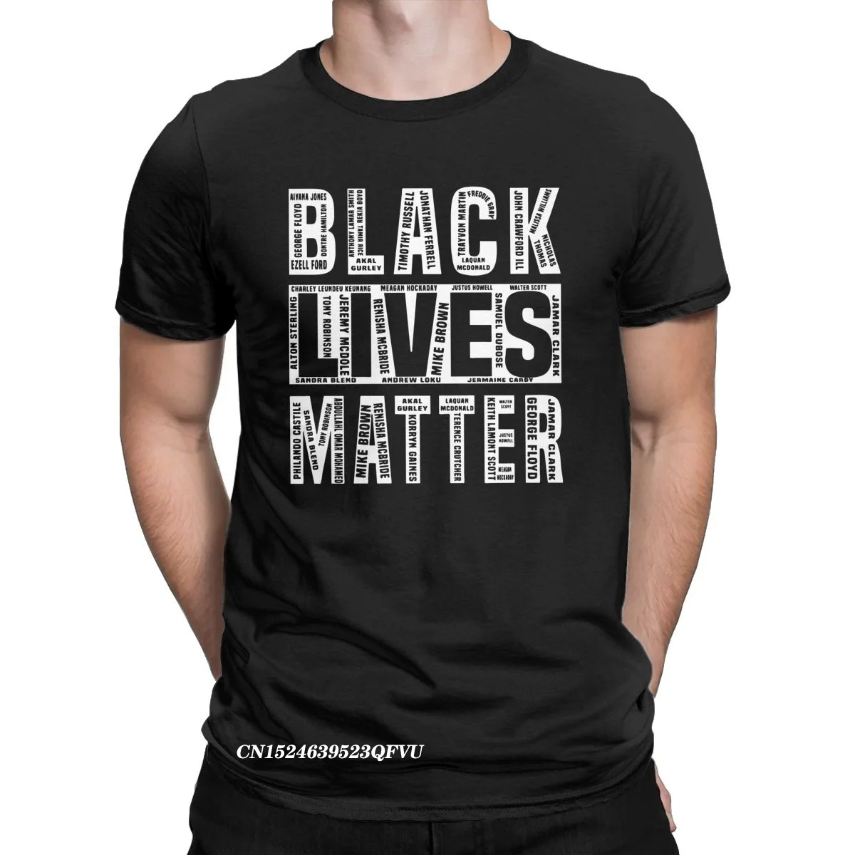 

Black Lives Matters With All The Names Of The Victims Men's Tshirt Freedom And Peace Equality Tee Tee Shirt Cotton Clothes