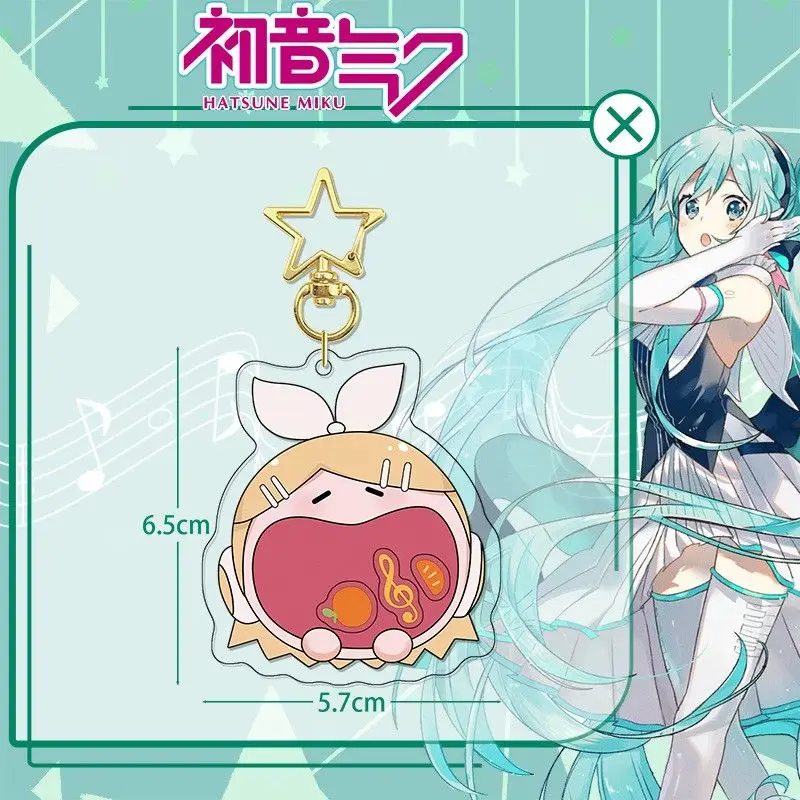Hatsune Miku Acryl-Schlüsselanhänger Niedlicher Cartoon Hochwertiger Anime-Anhänger Geeignet für Rucksack Auto-Dekoration Sammlung Freunde Geschenk – Detail 4