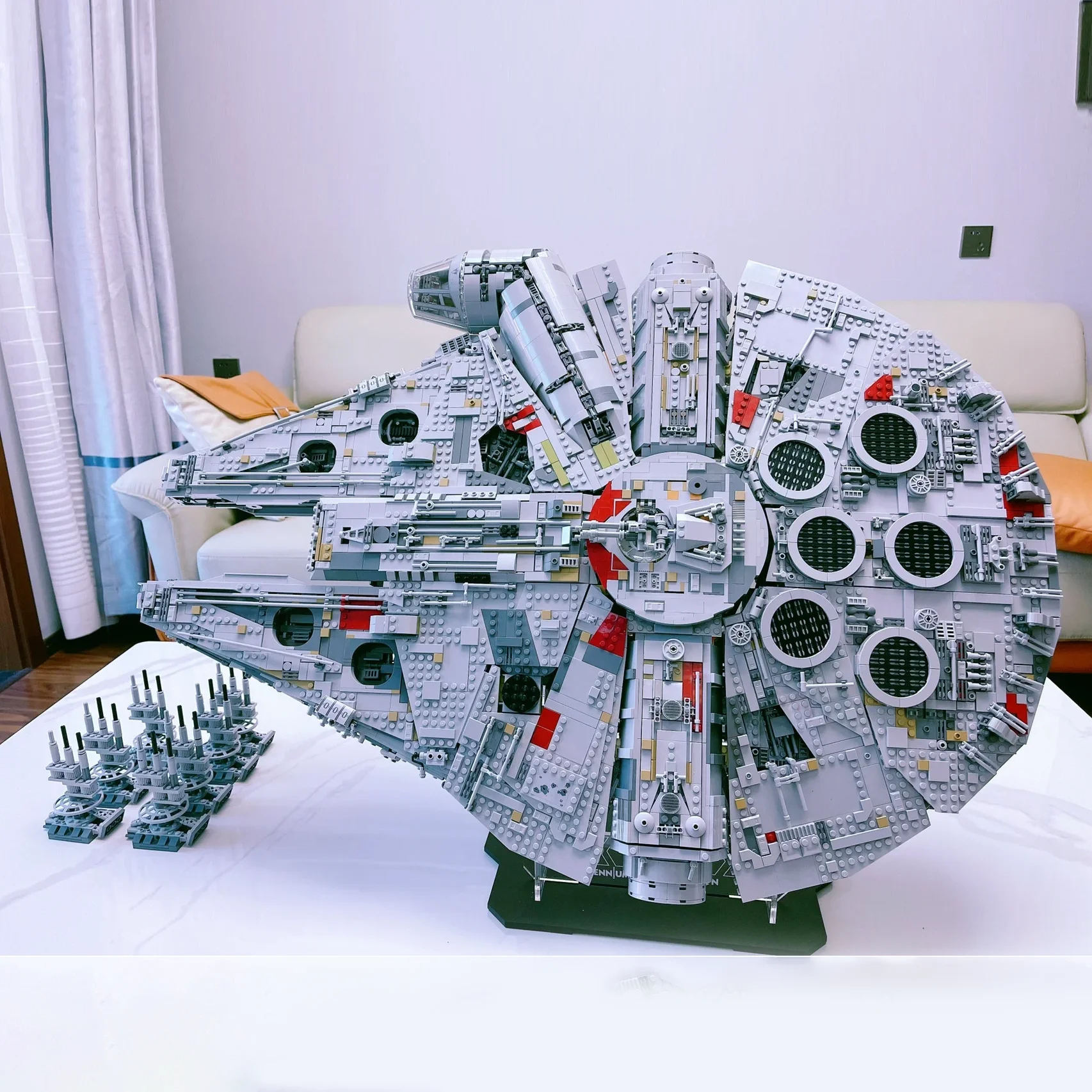 MOC-Star Plan Building Blocks para Crianças, Millennium Falcon, Navio Destruidor, Modelo de Puzzle, Movie Game, Dirigível, Brinquedos Presente, 7541PCs