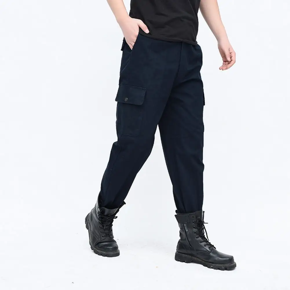 

Men Pants Soft Breathable Men's Cargo Pants with Multi Pockets Wear-resistant Loose Fit Work Trousers for Casual Joggers Soft