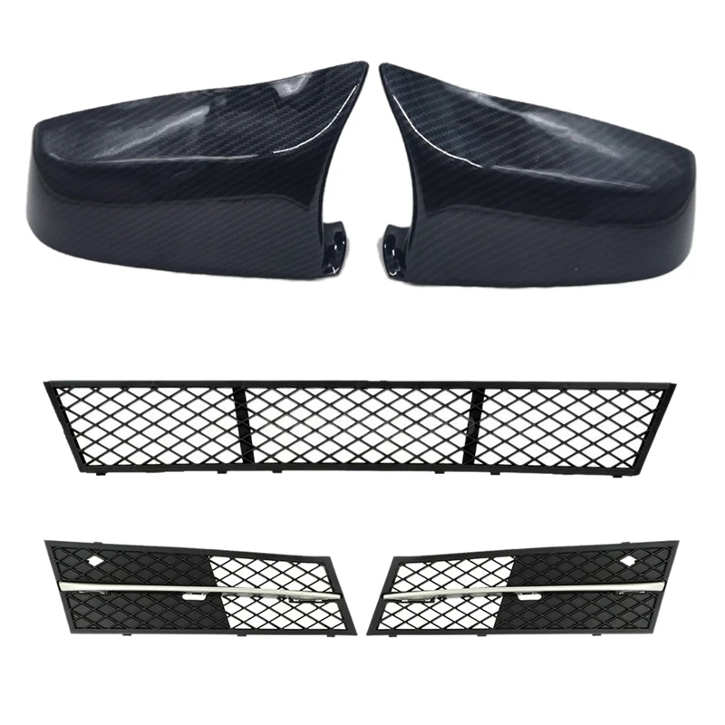 

Front Bumper Lower Grill Set & For BMW 5 6 7 Series E60 E61 E63 E64 F04 F06 F10 F12 F13 Side Rear View Mirror Cap