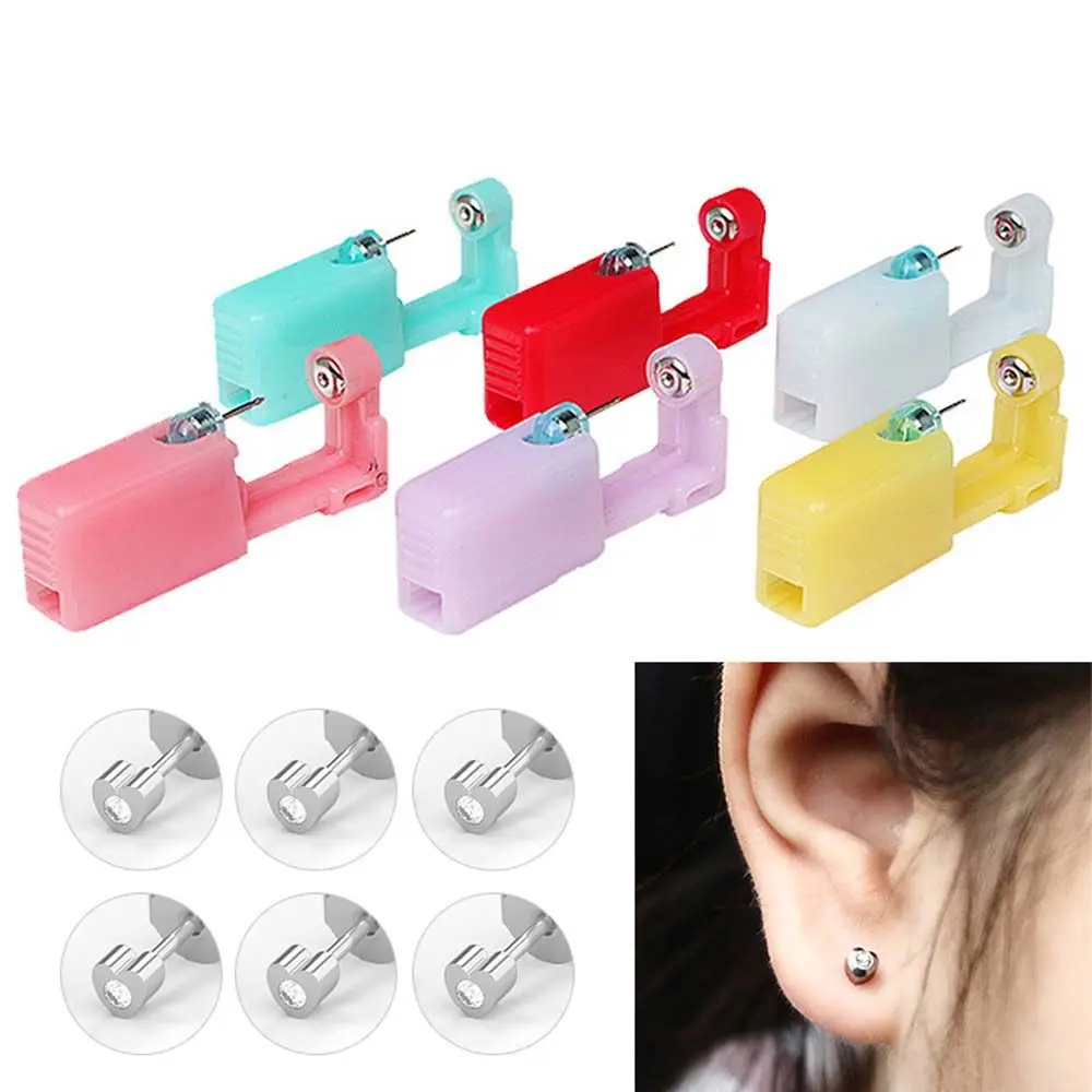 Sterile Safety No Pain Ear Cartilage Tragus Earring Piercer Machine Helix Piercing Disposable Nose Ear Piercing Tool Steel