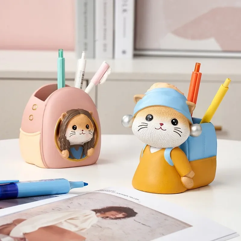 animal Craft Kawaii Multifunction  Pen Holder Pens stand Pencil Holders for Desk Large  Office Accessories Supplies Stationery