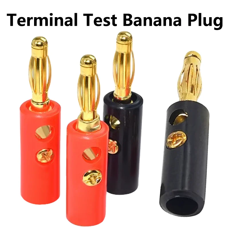 

40PCS 4mm Banana Plug For Cable Wiring Post Speaker Wire Red Black Audio Speaker Gold Plated Banana Connector