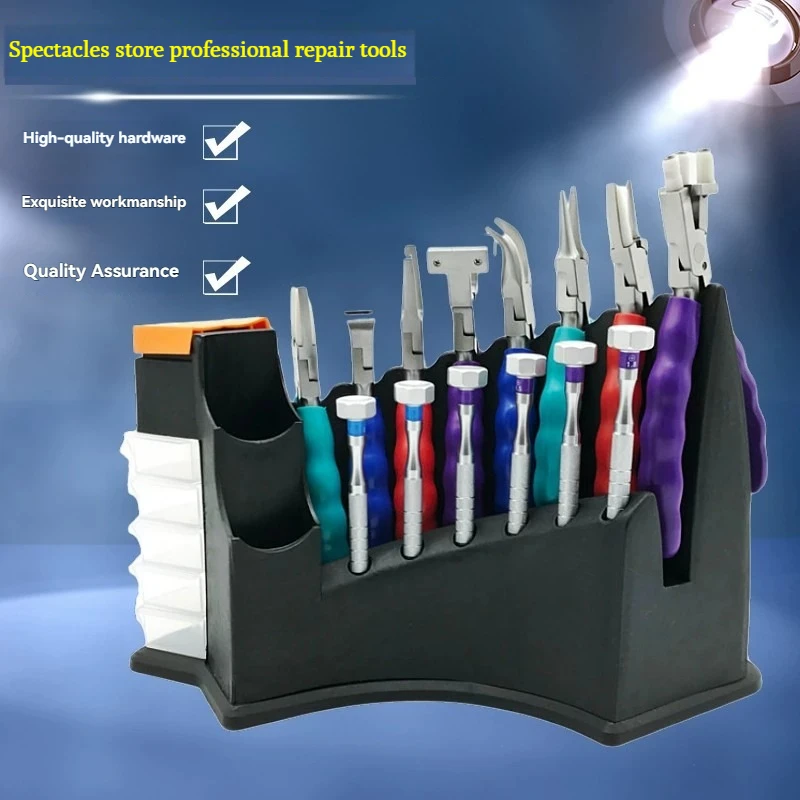 Eyeglasses Pliers Set Glasses Repair Pliers Screwdriver Glasses Adjustment Pliers Set Glasses Repairing Tool Stands Kit Set