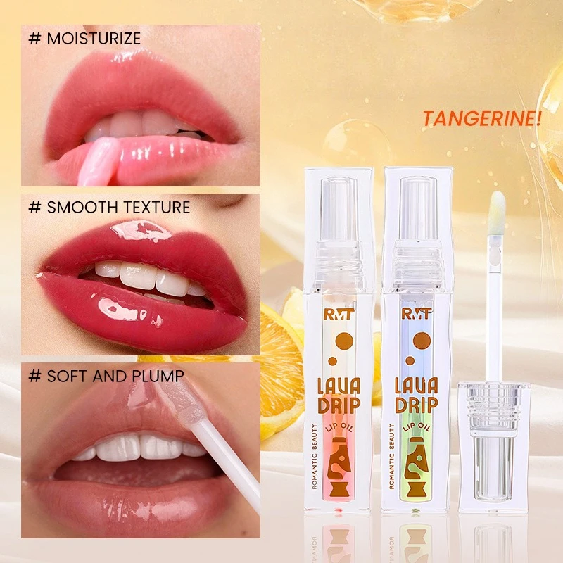 Transparent Lip Oil with 2 Color Tints Hydrating Moisturizing Nourishing Formula for Dry Lips Care Repair Lip Treatment Beauty