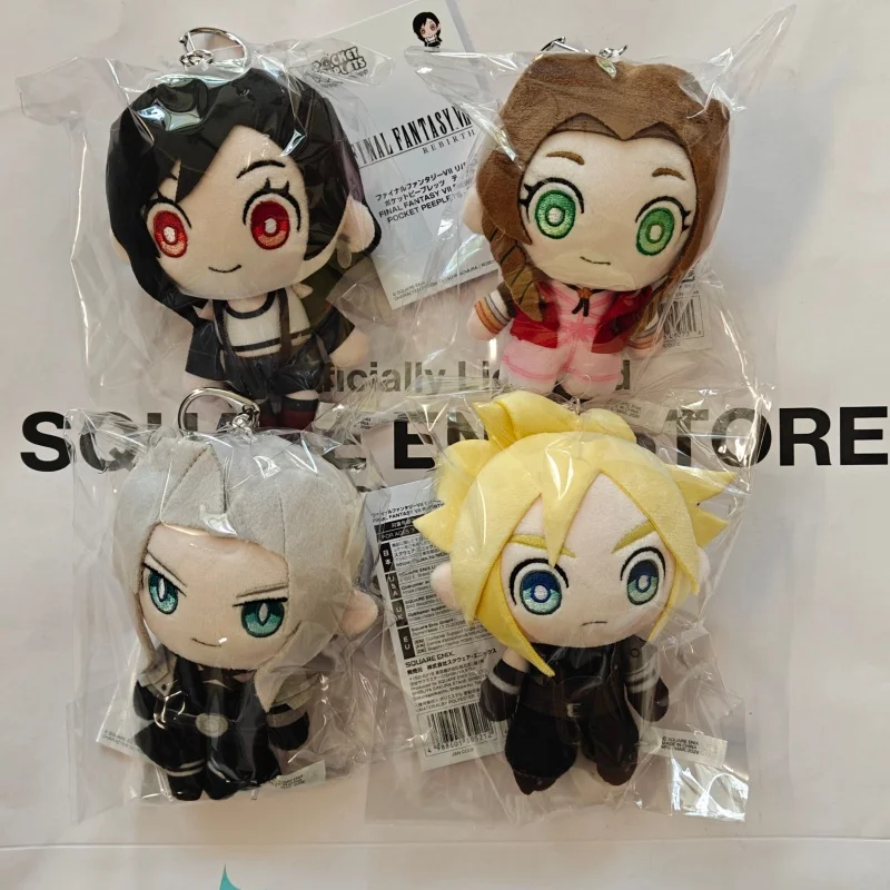 Genuine Plush Keychain Final Fantasy 7 Cloud Strife Pocket Peeplets Mini Stuffed Hanging Pendant For Anime Collectors