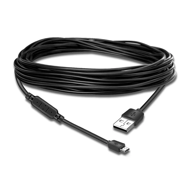 Long USB to Micro USB Cable for CCTV Camera Thick Material, Fast Charging Buit in Amplifier Chip Wire Cable