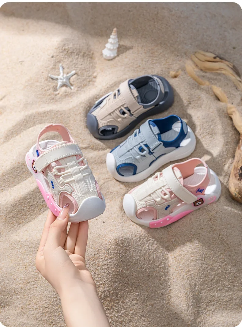 2026 Neue Sommer Jungen Zehensandalen Weiche Sohle Rutschfeste Kinder Baby Weichsohlen-Klettverschluss Strandschuhe Kleinkindsandalen – Detail 13