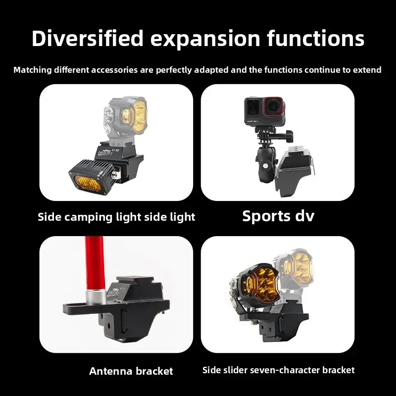 For Toyota Tundra 2007-2026 Car A-pillar LED Spotlight Expansion Bracket Front Engine Hood Quick-release Dual-light Lamp Stand