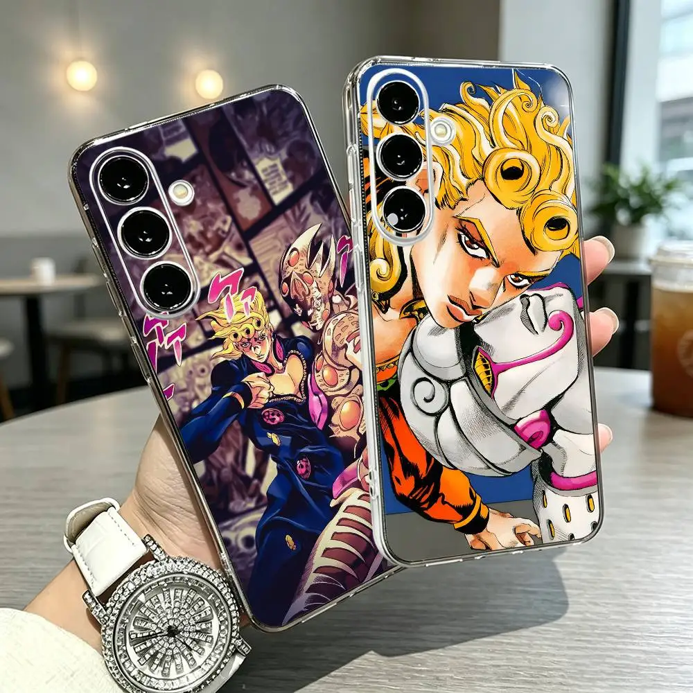 JOJO Anime Giorno Giovanna Golden Wind Transparent Phone Case For Samsung A20,21S,30,31,40,50,51,52,70,A71 Ultra Plus FE