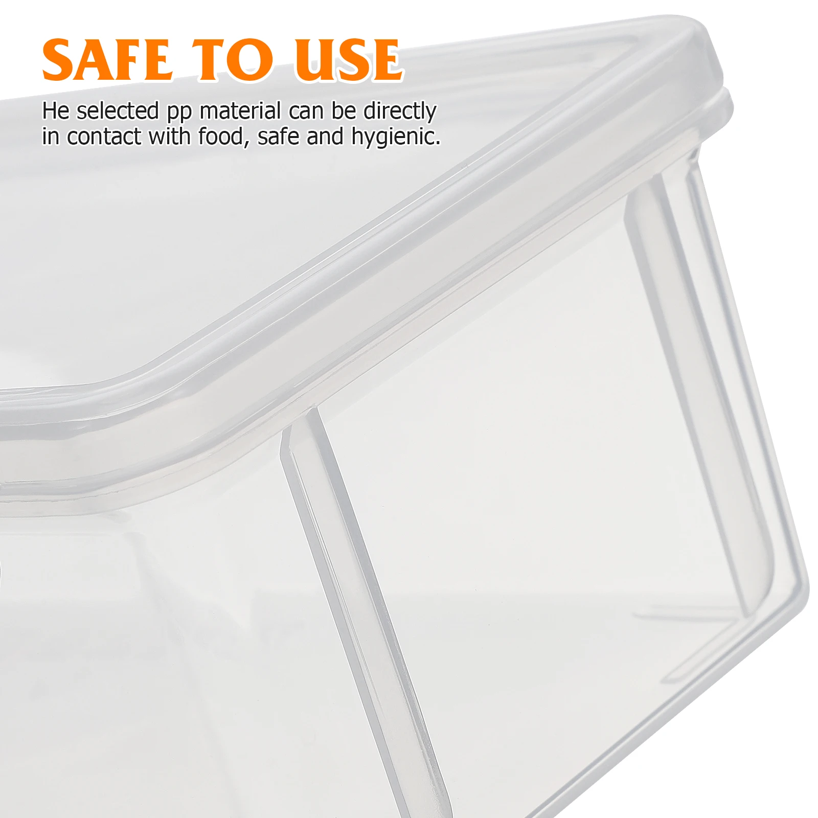 

2pcs Seasoning Storage Container Airtight Food Box PP Refrigerator Organizer Bread Snacks Keep Holder