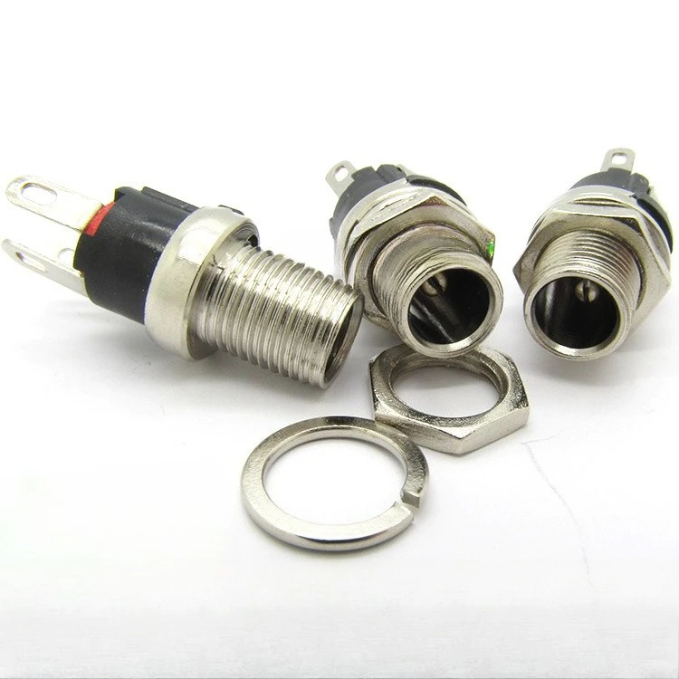 

5 шт. запирающая розетка 5,5x2,1 мм DC-025, удлиненная длина с гайкой и шайбой, медный сердечник