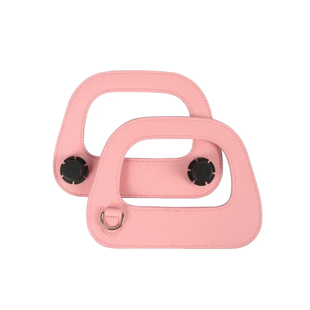 Tanqu Edge Painting Silver Metal D Buckle Mini Oblong Leather Handle for O Bag Mini O Chic Handbag