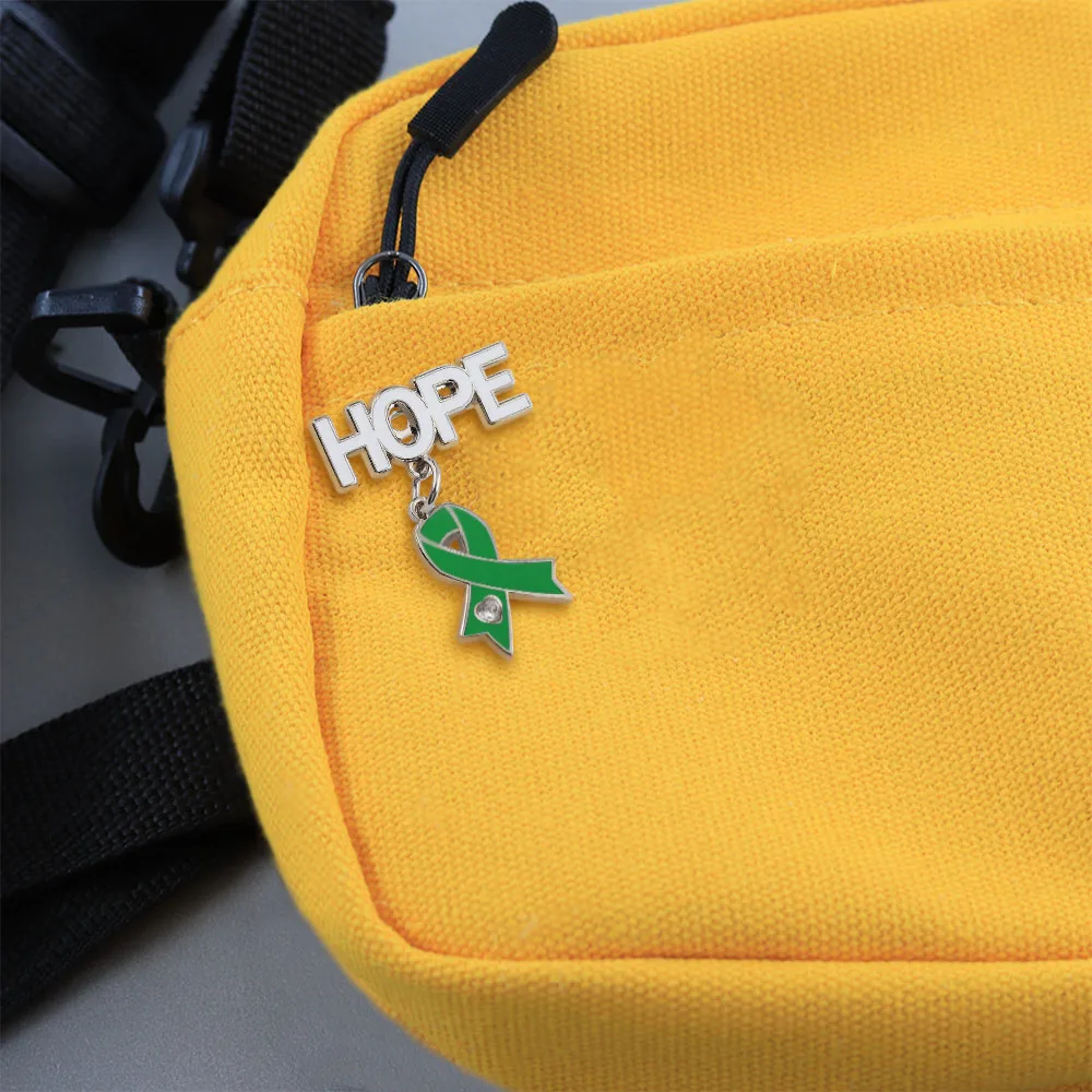 Grünes Aufmerksamkeitsband, Hoffnungs-Emaille-Pin, Brosche zur Unterstützung der psychischen Gesundheit, Leberkrebs, Lyme-Krankheit, Anhänger-Abzeichen, medizinischer Schmuck, Geschenk – Detail 5