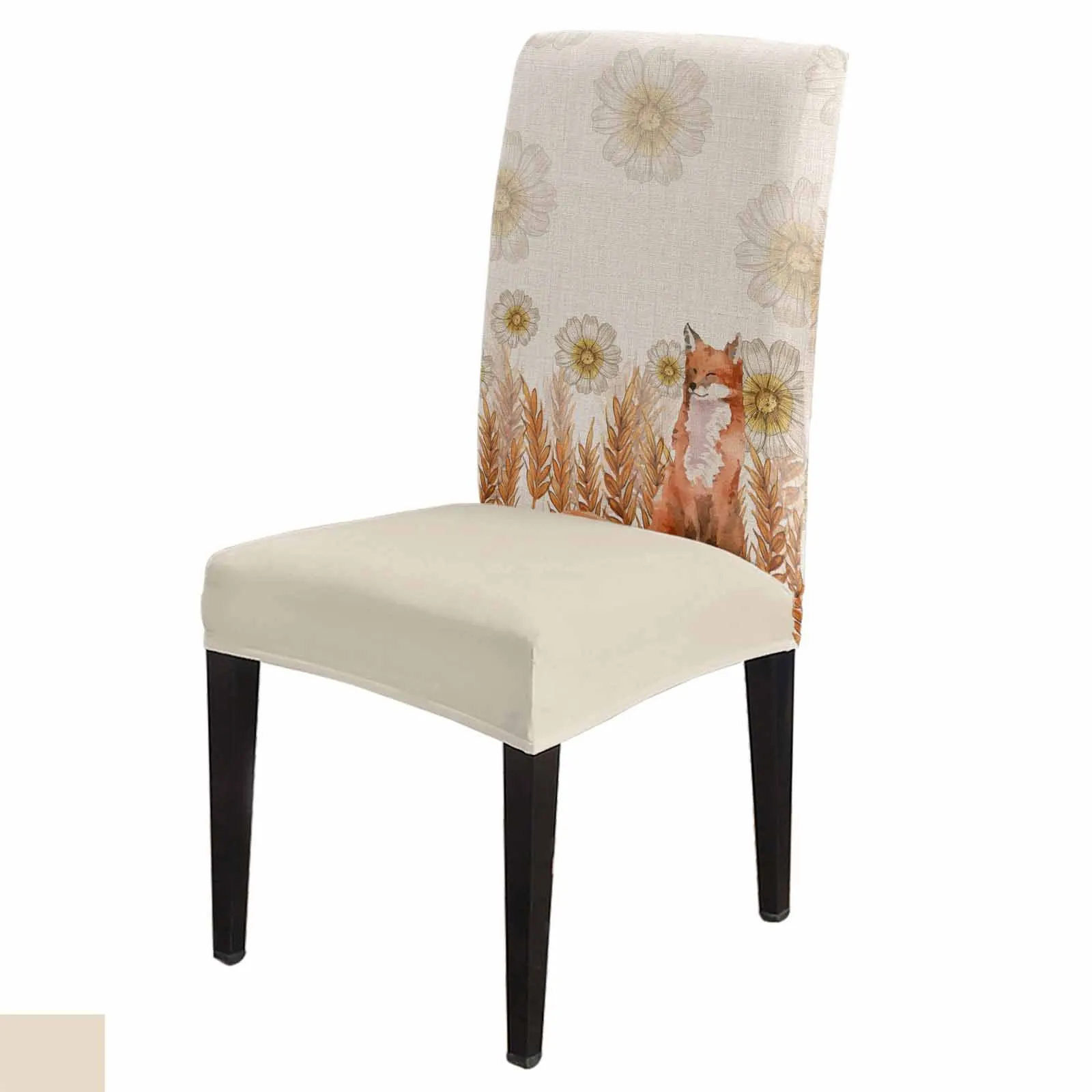 Autumn Wheat Ear Daisies 4/6/8PCS Spandex Elastic Chair Case For Wedding Hotel Banquet Dining Room