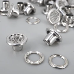 Silver Mesh Eyelet Round Grommet Brass Material (8mm * 4mm * 5mm - Outer diameter * Inner diameter * Height)