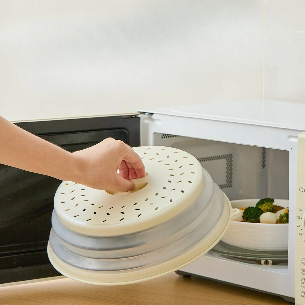 Foldable Microwave Splatter Cover, Oil Splash Proof Food Fresh Keeping Lid, Multifunctional Heating Cover Kitchen Cooking Tool