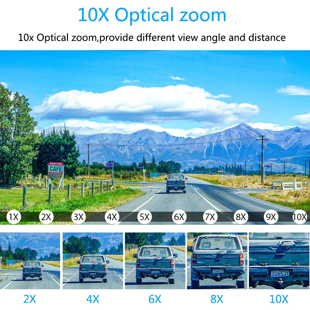 8MP 4K Outdoor PTZ Dome IP Camera 10X Optical Zoom Waterproof POE Power Night Vision  Audio Motion Detection P2P CCTV Security