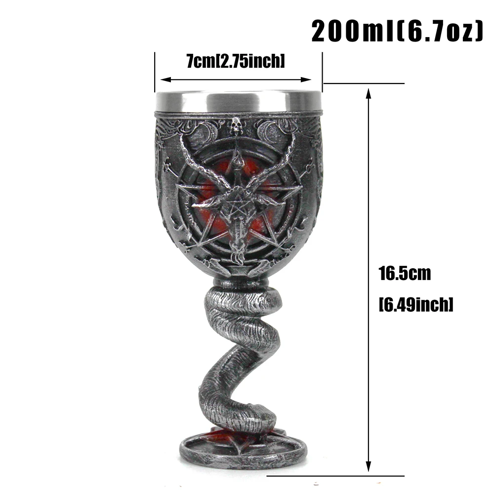 Gothic Wicca Pagan Mystical Tankard Coffee Beer Mugs Baphomet Pentagram Horn Goblet Wine Glass Six Hundred Ml Two Hundred Ml