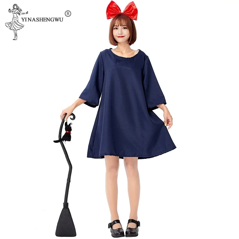 Japan Cosplay Costumes Kiki Clothing for Adults Minimalist Japanese Witch Little Witch clothes Role Play Halloween Outifit