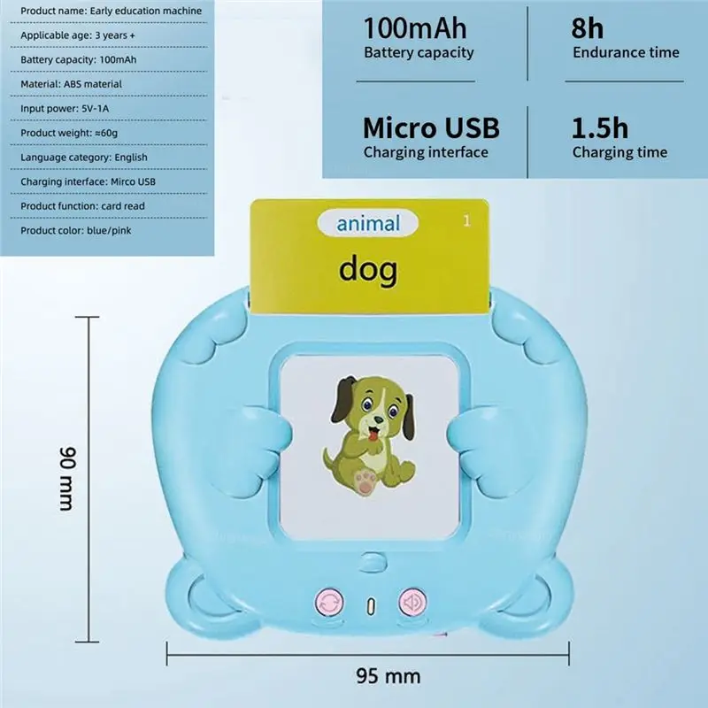ODIES-Libro audio elettronico per bambini Schede flash parlanti Macchina per l'apprendimento dei più piccoli Strumenti linguistici precoci