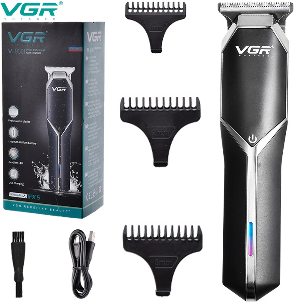 VGR Hair Trimmer Cordless Hair Cutting Machine Electric Hair Clipper Barber Haircut IPX5 Waterproof Zero Cutting Machine V-930