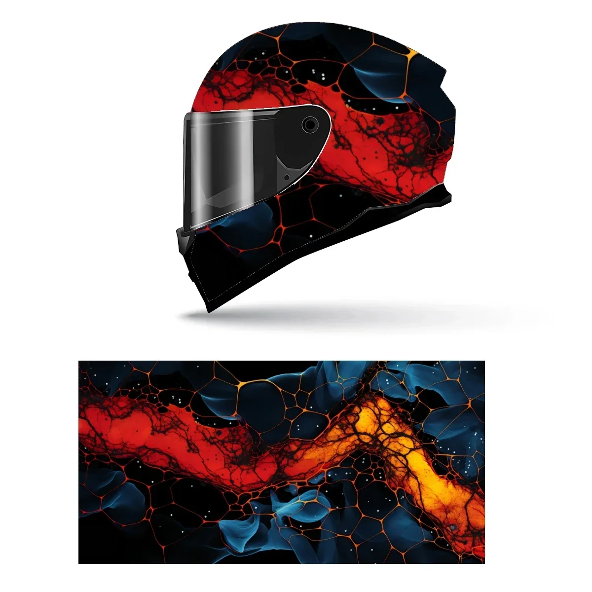 

Abstract Digital Art Full Helmet Wrap Sticker Motorcycle Helmet Racing Graphic Decal Vinyl Wrap Helmet Decorative Sticker