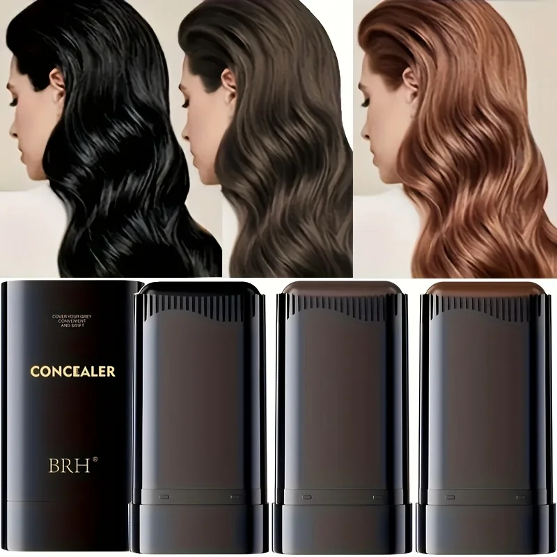 عصا لون الشعر الرمادي السريع 20 جرام - تغطية رمادية دائمة وطويلة الأمد، سهلة الاستخدام، عصا صبغ الشعر المحمولة مع أداة تطبيق #1