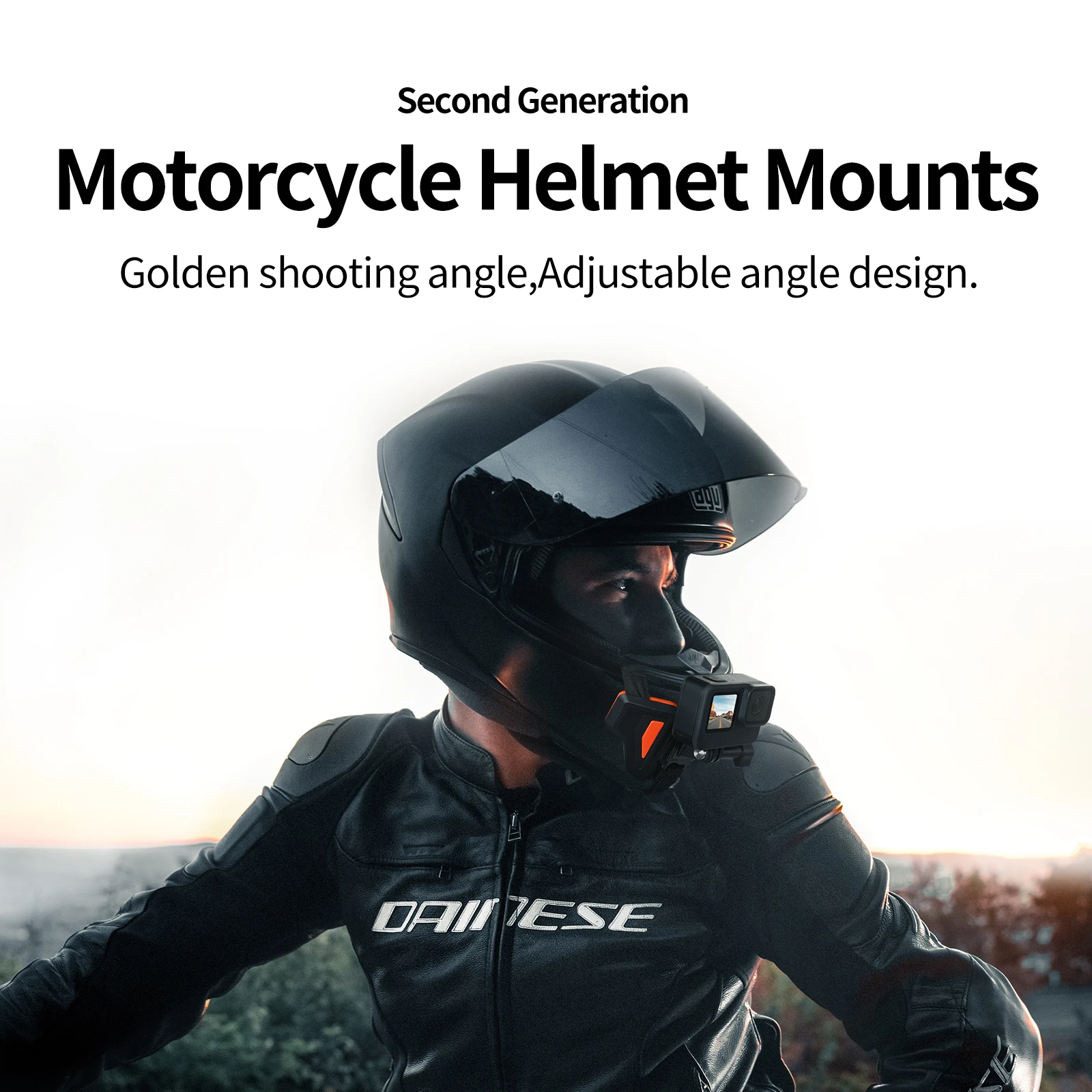 TELESIN Motorcycle Helmet Mount Strap Foldable Bracket for GoPro Hero 12 11 10 9 DJI Action  Insta360 Camera Parts Cycling Shoot