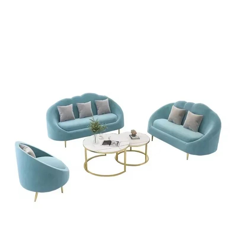 Hot SalesModern Light Luxury Small Family Living Room Bedroom Sofa Double Three Simple Sofa Combination