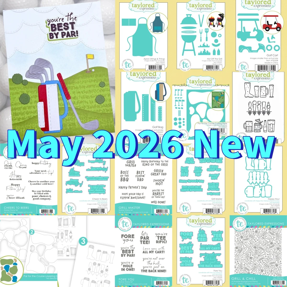 Mei 2026 Nieuwe Schortkoordjes Golftas Karretje Grill Metaal Snijmallen Transparante Stempels Stencil voor DIY Kaarten maken Scrapbook Gepregeerd - afbeelding 2
